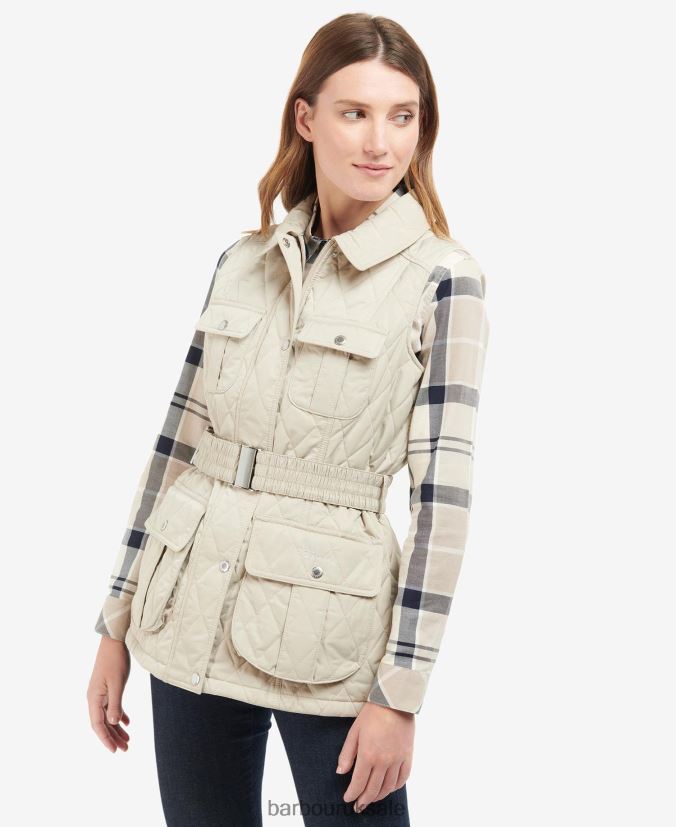 Belted Defence Gilet Barbour Women R08LB61567 Clothing Light Sand/Dress