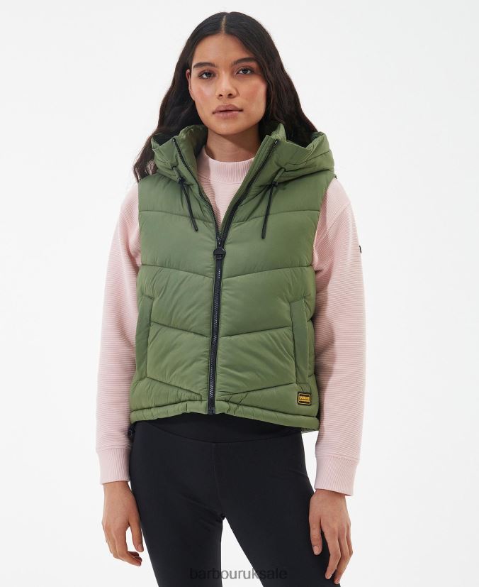 Halton Gilet Barbour Women R08LB61564 Clothing Green Smoke