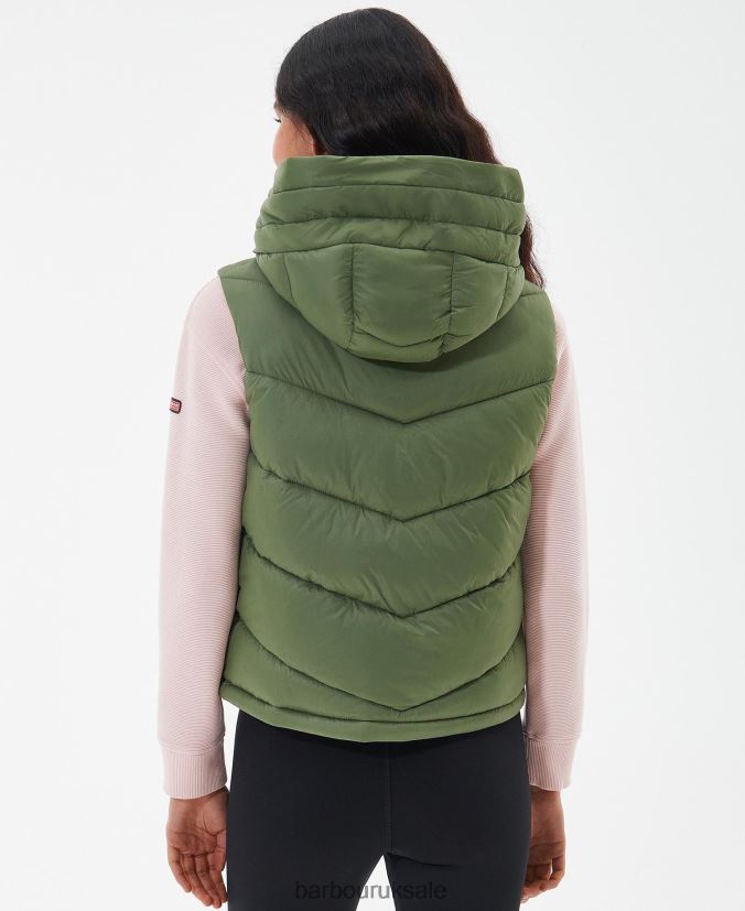 Halton Gilet Barbour Women R08LB61564 Clothing Green Smoke