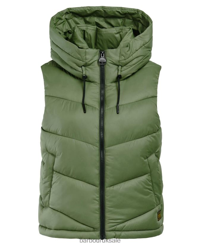 Halton Gilet Barbour Women R08LB61564 Clothing Green Smoke