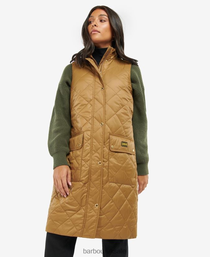 Knock Hill Gilet Barbour Women R08LB61565 Clothing Burnt Cinder - Click Image to Close