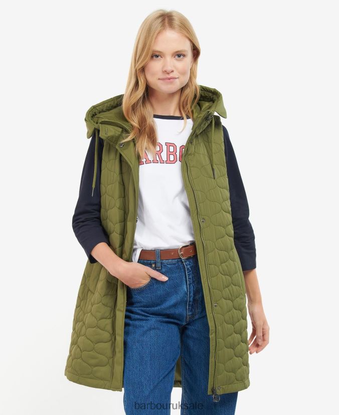 Nahla Gilet Barbour Women R08LB61570 Clothing Olive Tree