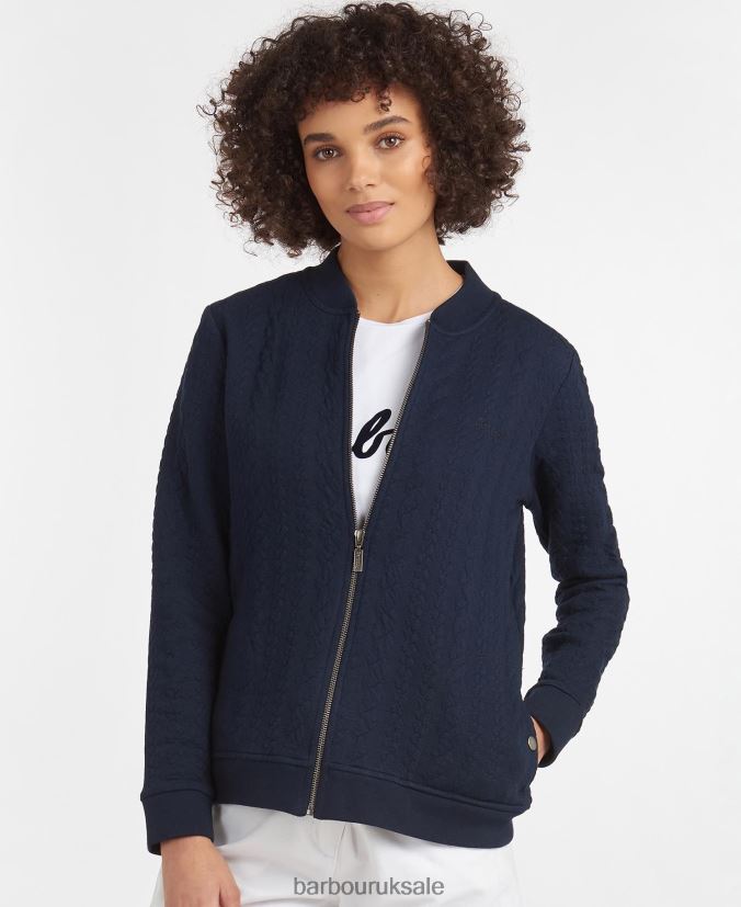 Kelsey Zip Sweatshirt Barbour Women R08LB61986 Clothing Off White - Click Image to Close