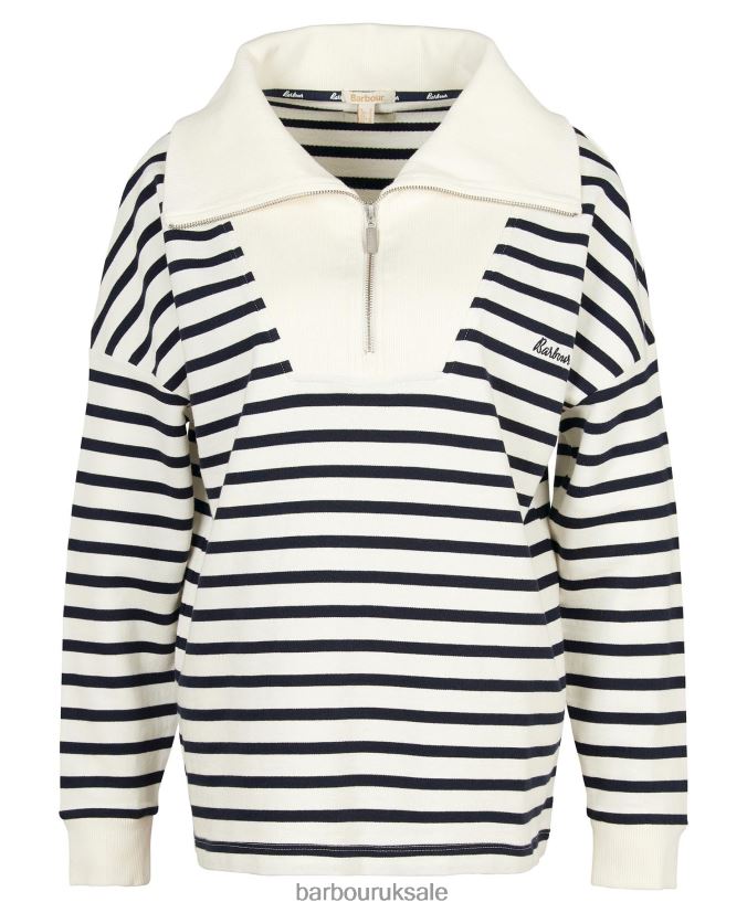 Kendra Sweatshirt Barbour Women R08LB61991 Clothing Cloud/Navy Stripe