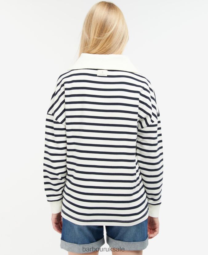 Kendra Sweatshirt Barbour Women R08LB61991 Clothing Cloud/Navy Stripe