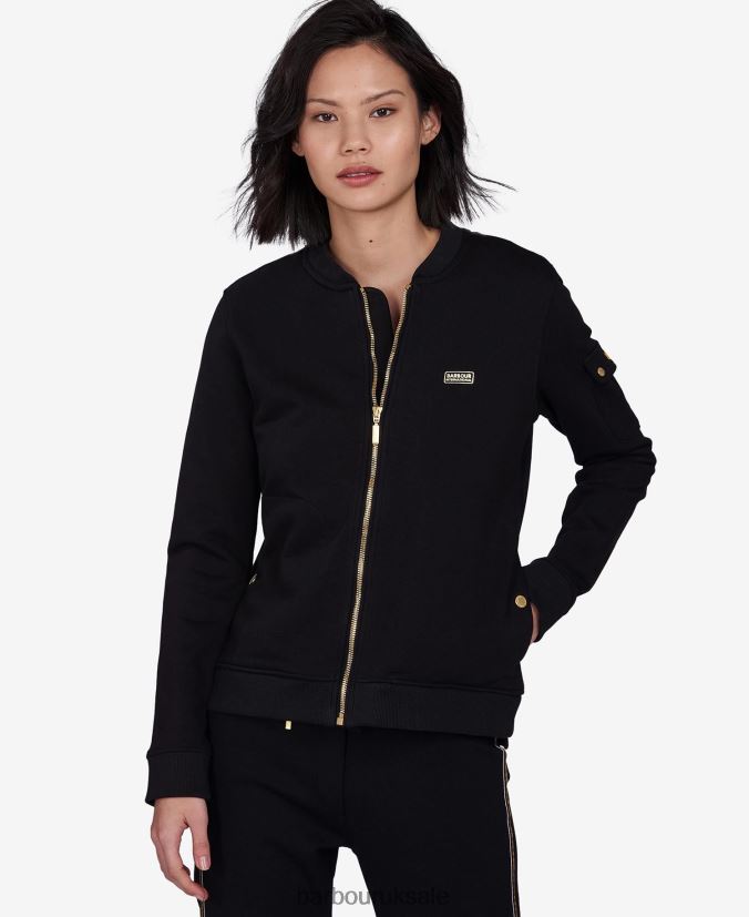 Magna Zip-Through Sweatshirt Barbour Women R08LB61997 Clothing Black