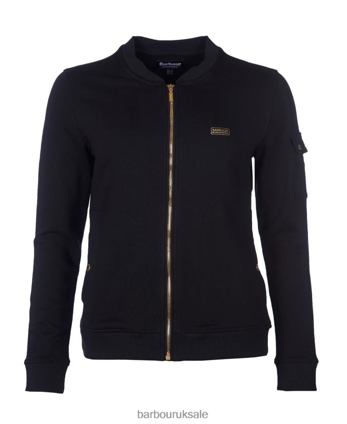 Magna Zip-Through Sweatshirt Barbour Women R08LB61997 Clothing Black