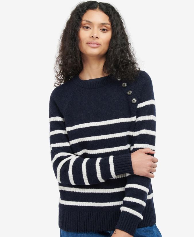 Belmount Knitted Jumper Barbour Women R08LB61973 Clothing Navy