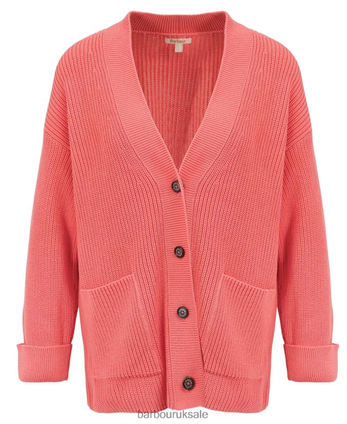 Ferryside Knitted Cardigan Barbour Women R08LB61932 Clothing Pink Punch