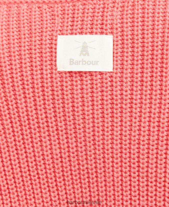 Ferryside Knitted Cardigan Barbour Women R08LB61932 Clothing Pink Punch