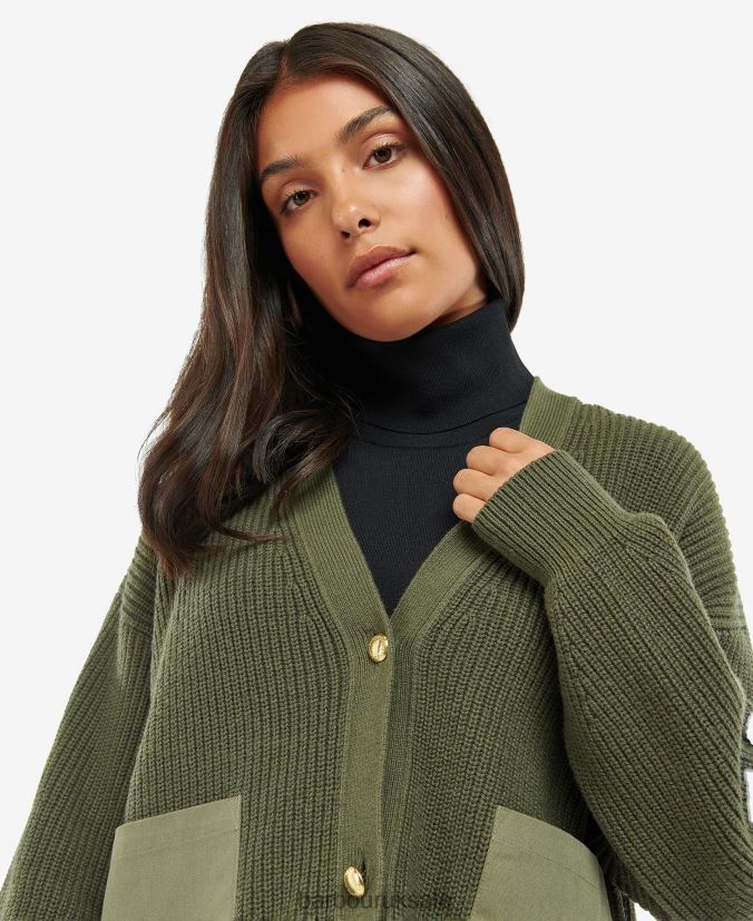 Jensons Cardigan Barbour Women R08LB61945 Clothing Midnight Green