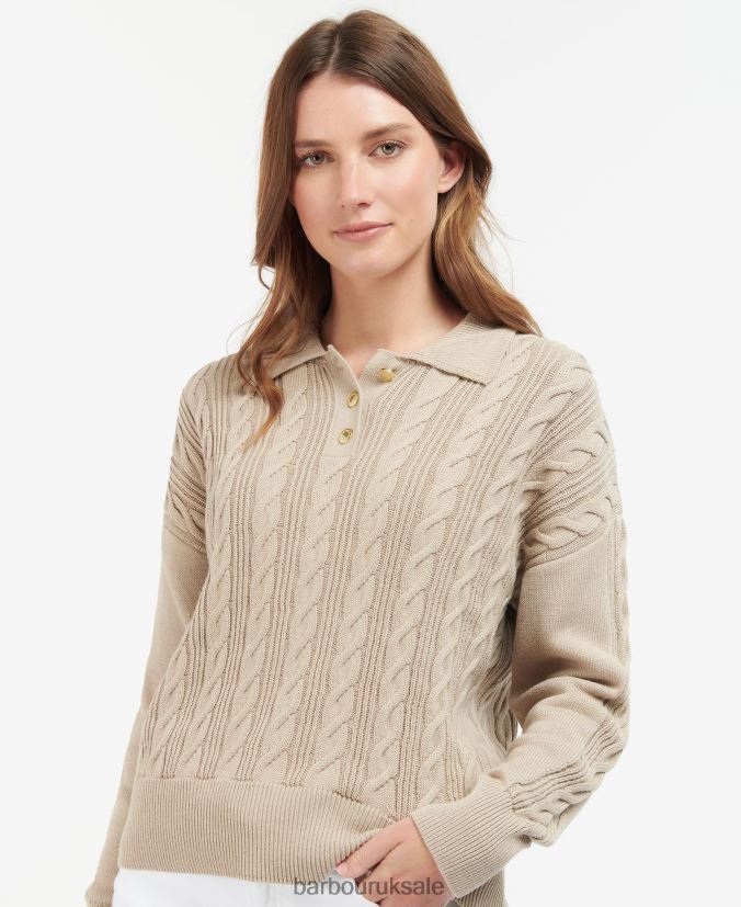 Juniper Knitted Jumper Barbour Women R08LB61912 Clothing Light Sand