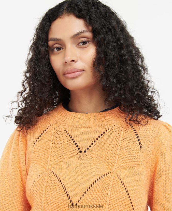 Leilani Knitted Jumper Barbour Women R08LB61940 Clothing Papaya