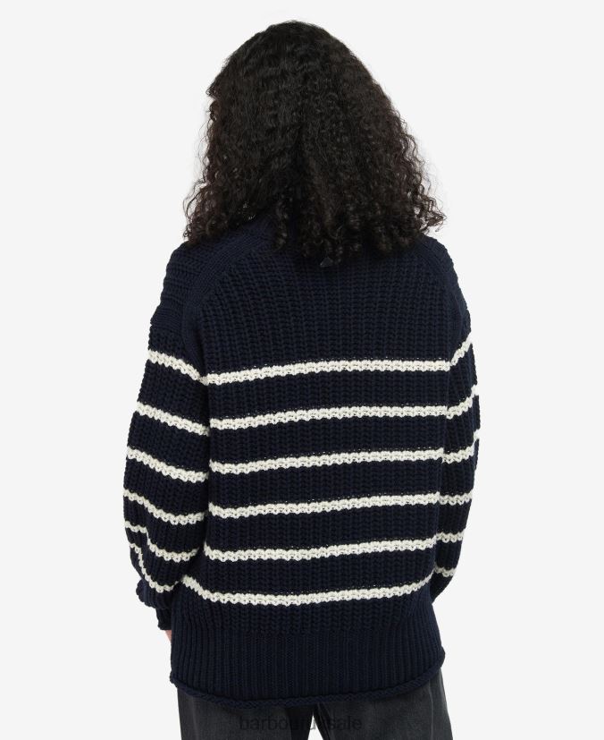 Lunan Knit Barbour Women R08LB61956 Clothing Navy Stripe