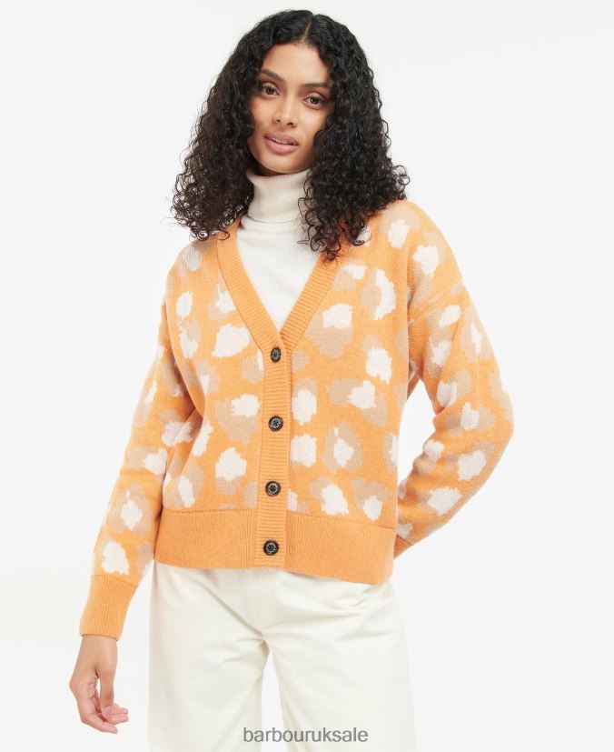 Maara Cardigan Barbour Women R08LB61938 Clothing Papaya