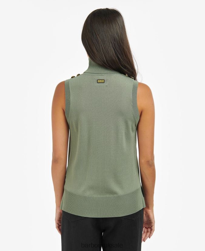 Rosbern Sweater Vest Barbour Women R08LB61971 Clothing Midnight Green