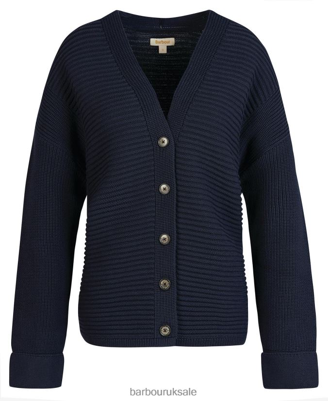 Stitch Guernsey Button Cardigan Barbour Women R08LB61936 Clothing Navy