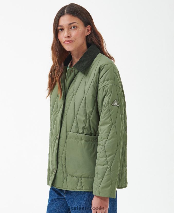 Delphinium Quilted Jacket Barbour Women R08LB61401 Clothing Olivine