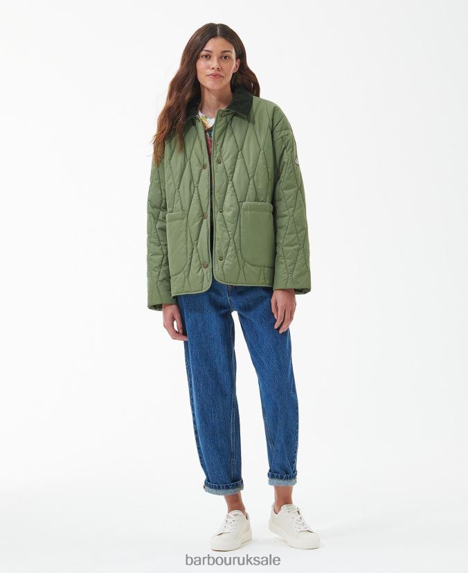 Delphinium Quilted Jacket Barbour Women R08LB61401 Clothing Olivine