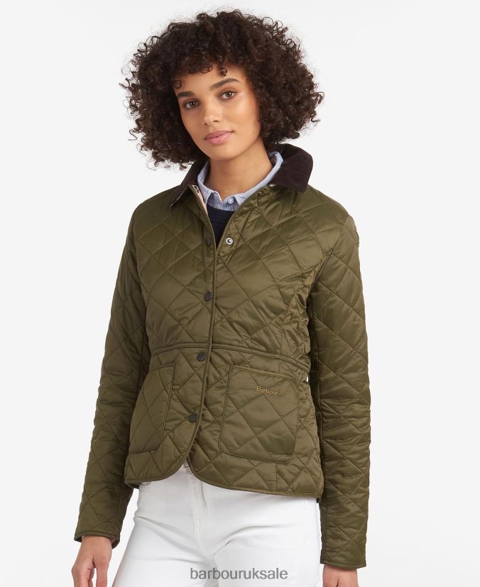 Deveron Quilted Jacket Barbour Women R08LB61399 Clothing Black/Olive