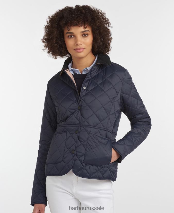 Deveron Quilted Jacket Barbour Women R08LB61413 Clothing Black/Olive - Click Image to Close