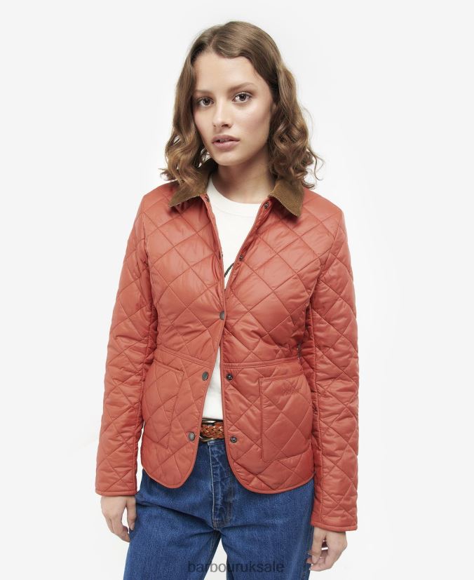 Deveron Quilted Jacket Barbour Women R08LB61444 Clothing Navy/Pale Pink - Click Image to Close