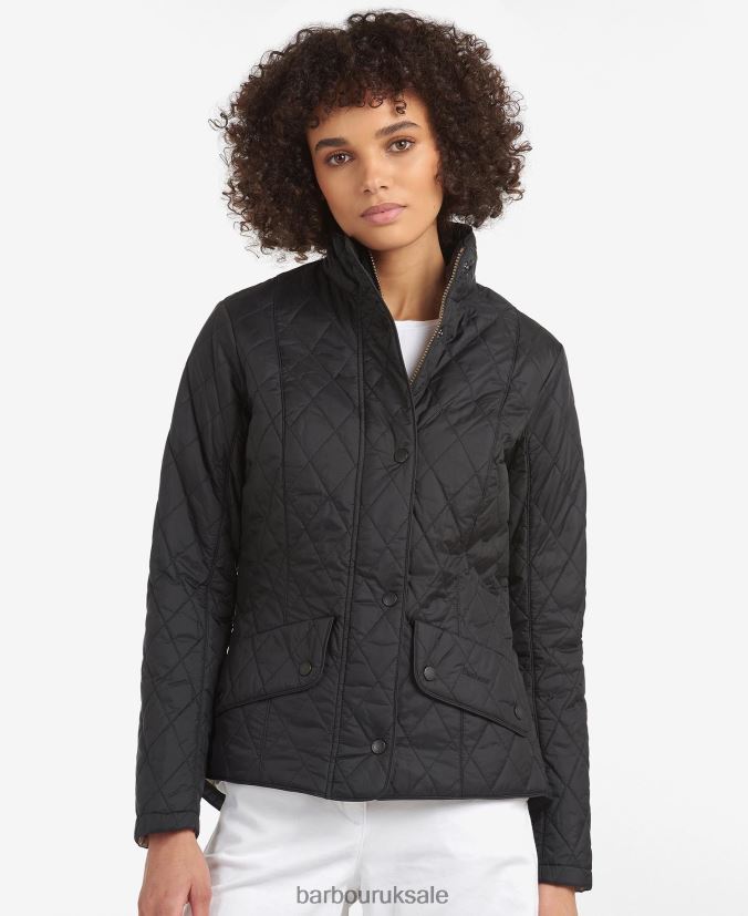 Flyweight Cavalry Quilted Jacket Barbour Women R08LB61414 Clothing Black/Stone