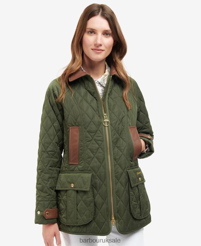 Premium Beadnell Quilted Jacket Barbour Women R08LB61430 Clothing Olive/Ancient - Click Image to Close