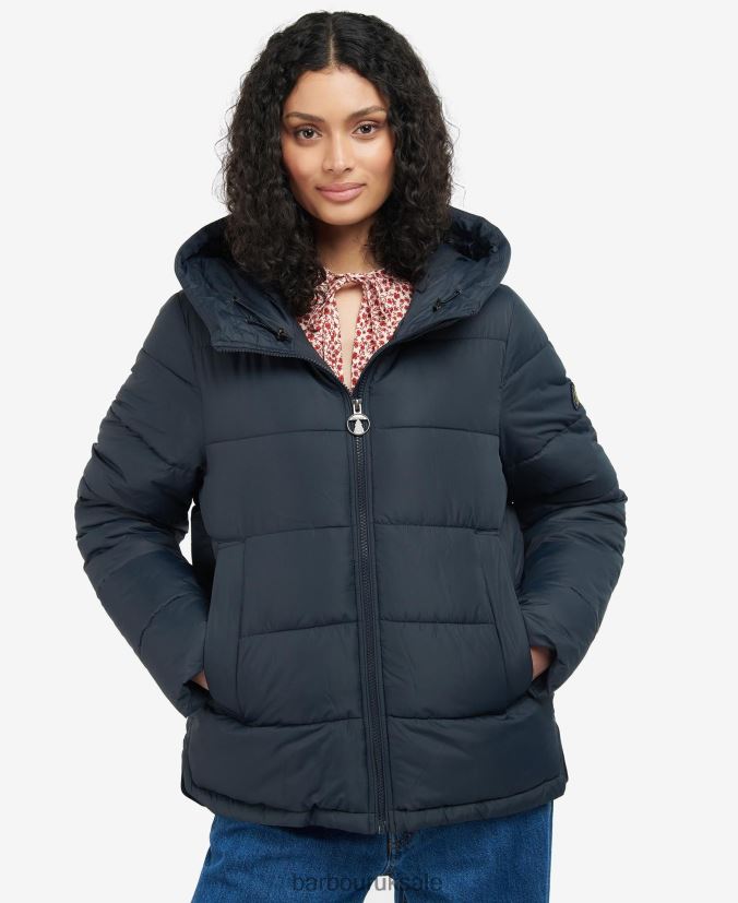 Saunton Quilted Jacket Barbour Women R08LB61446 Clothing Dark Navy - Click Image to Close