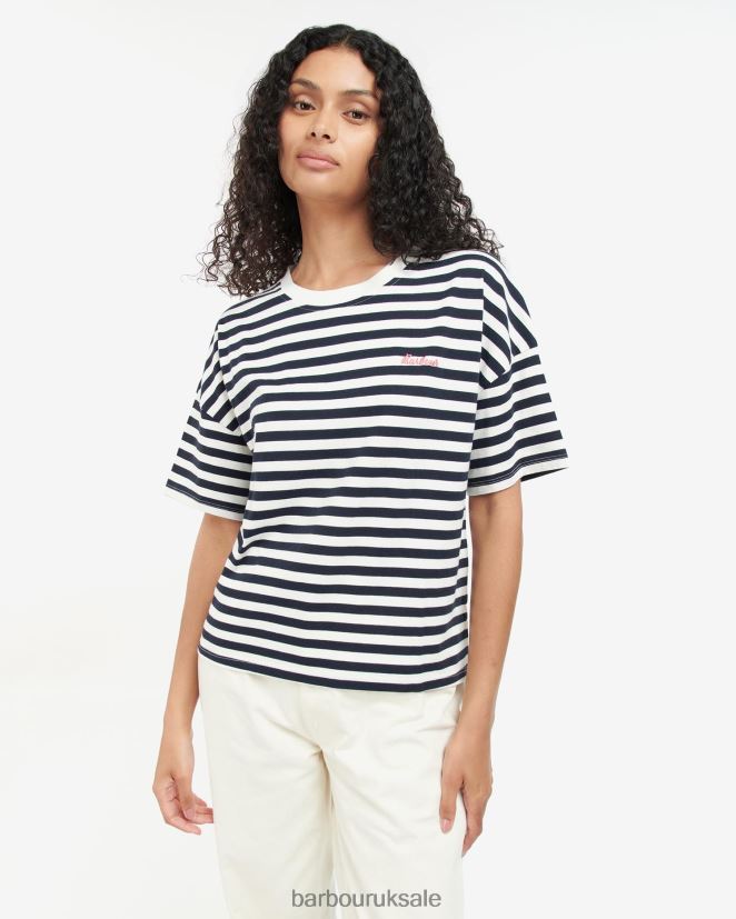 Adria Top Barbour Women R08LB61684 Clothing Navy Stripe