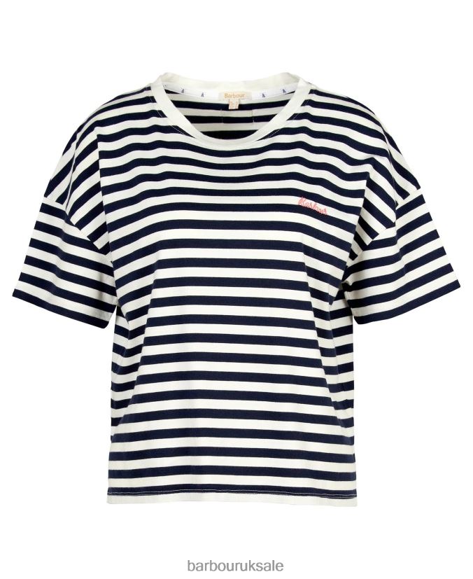 Adria Top Barbour Women R08LB61684 Clothing Navy Stripe