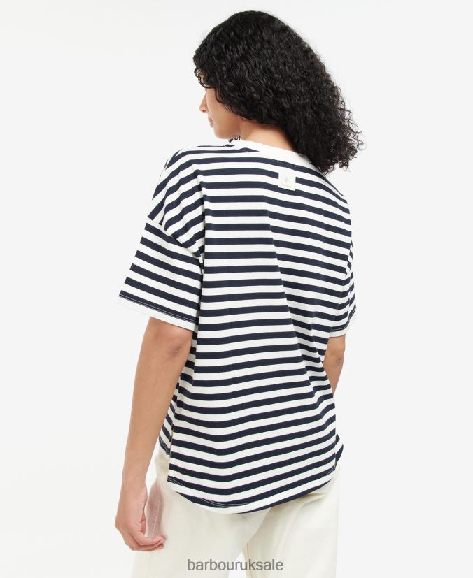 Adria Top Barbour Women R08LB61684 Clothing Navy Stripe