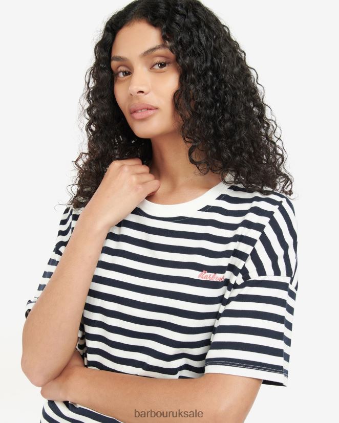 Adria Top Barbour Women R08LB61684 Clothing Navy Stripe