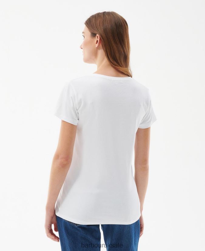 Beacons T-Shirt Barbour Women R08LB61681 Clothing Classic White