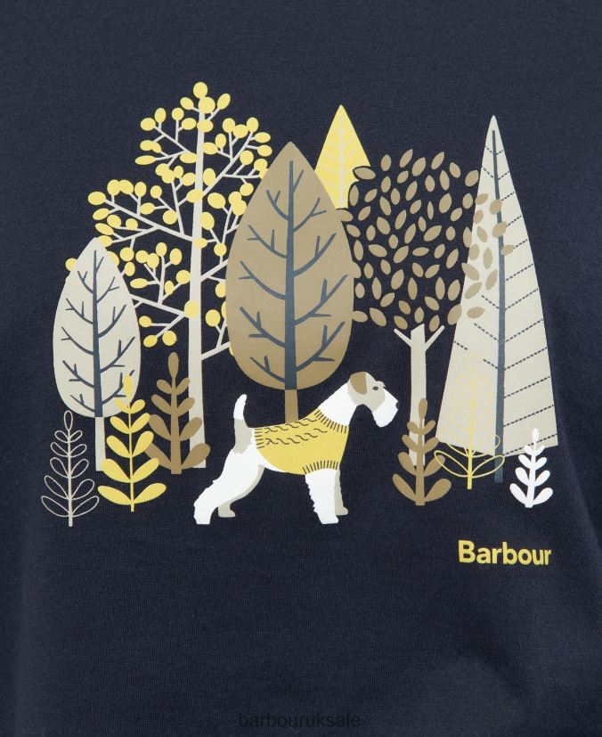 Burne T-Shirt Barbour Women R08LB61709 Clothing Navy