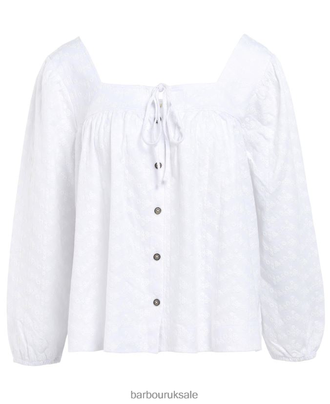 Delphinium Top Barbour Women R08LB61658 Clothing Classic White