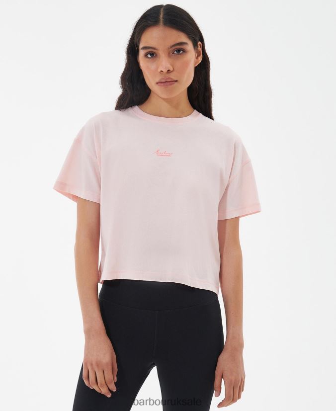 Halton T-Shirt Barbour Women R08LB61721 Clothing Soft Pink - Click Image to Close