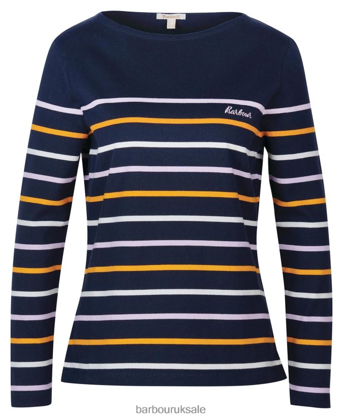 Hawkins Top Barbour Women R08LB61648 Clothing Navy Stripe