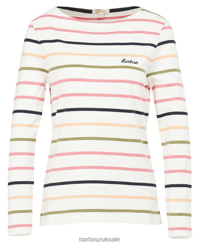 Hawkins Top Barbour Women R08LB61665 Clothing Cloud Stripe