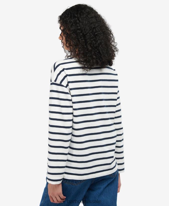 Lunan Top Barbour Women R08LB61703 Clothing Navy Stripe