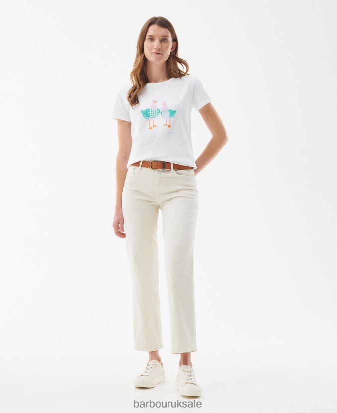 Melrose T-Shirt Barbour Women R08LB61698 Clothing Classic White