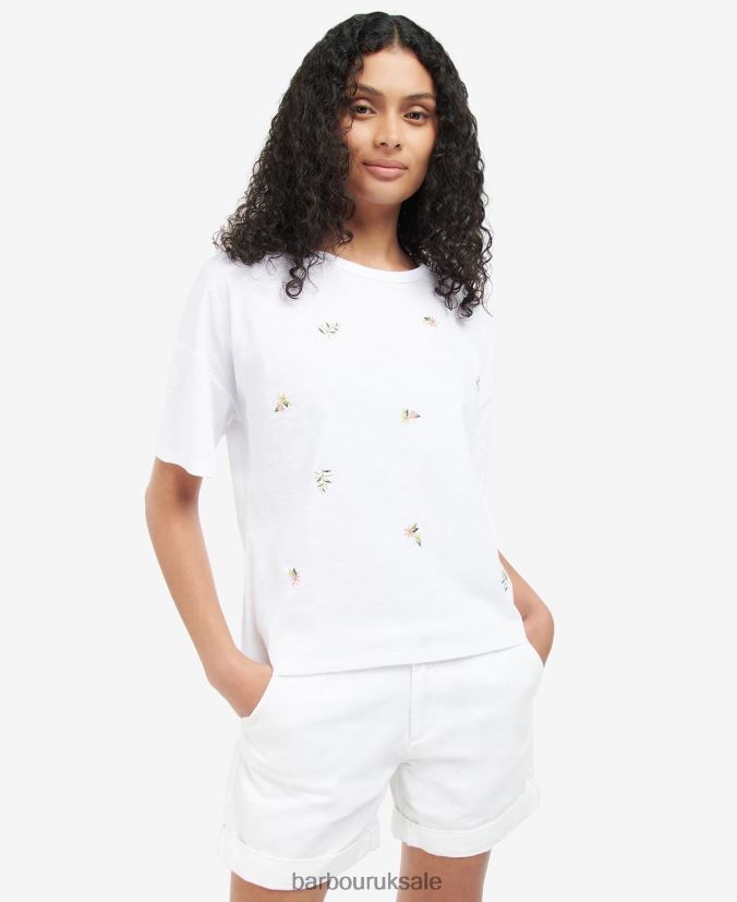 Nahla T-Shirt Barbour Women R08LB61754 Clothing Classic White