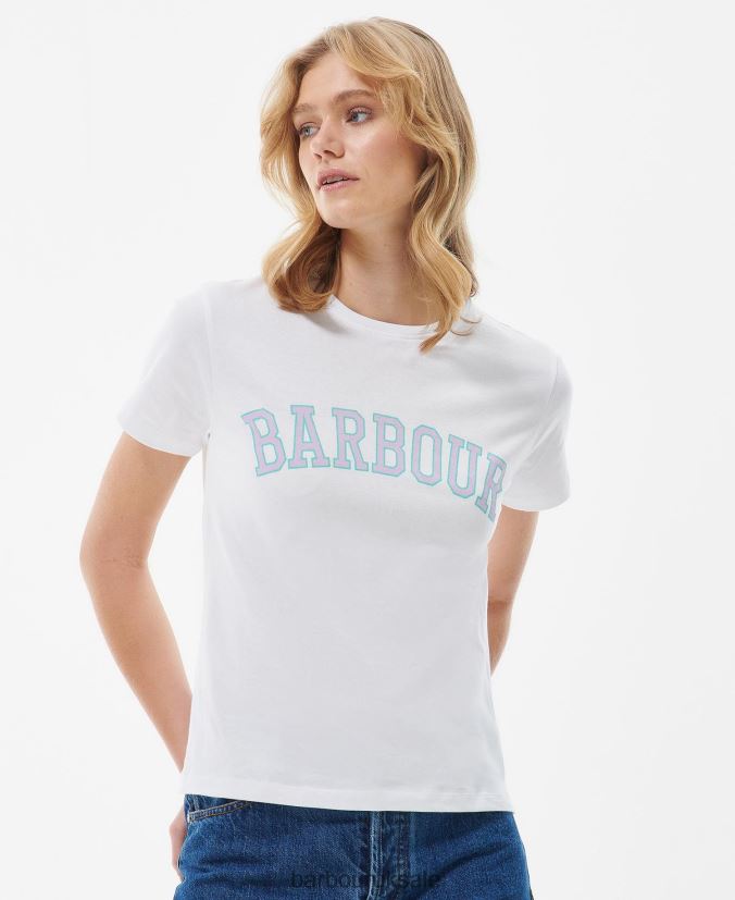 Northumberland T-Shirt Barbour Women R08LB61680 Clothing Classic White