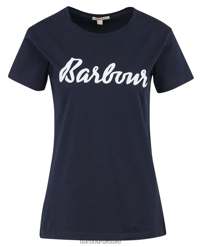 Otterburn T-Shirt Barbour Women R08LB61695 Clothing Navy/White