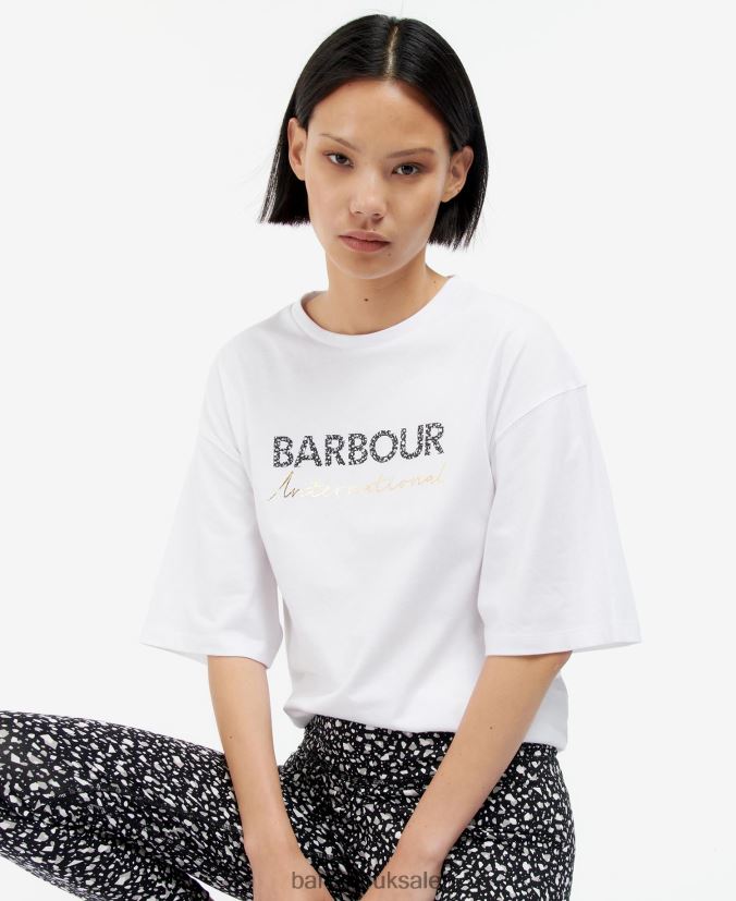 Pavilion T-Shirt Barbour Women R08LB61701 Clothing Optic White