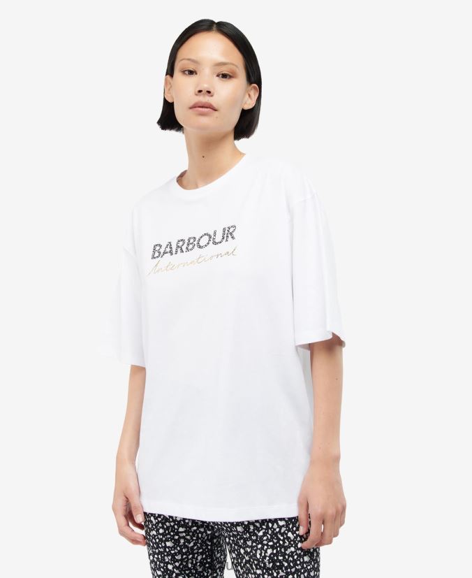 Pavilion T-Shirt Barbour Women R08LB61701 Clothing Optic White