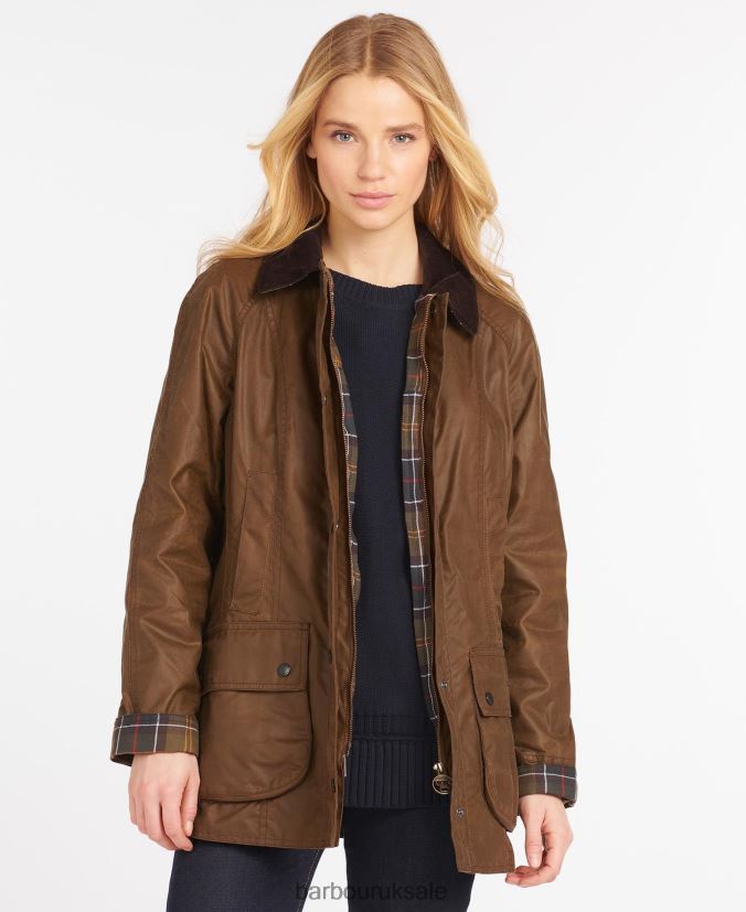 Beadnell Wax Jacket Barbour Women R08LB61368 Clothing Bark