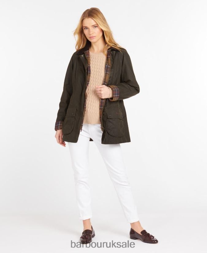 Classic Beadnell Wax Jacket Barbour Women R08LB61365 Clothing Olive