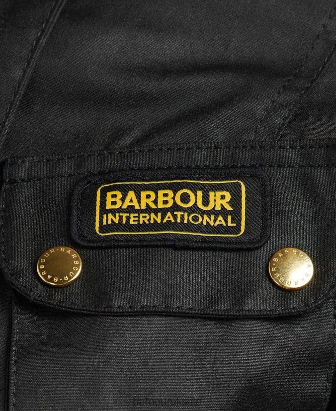 Ladies International Waxed Jacket Barbour Women R08LB61380 Clothing Black