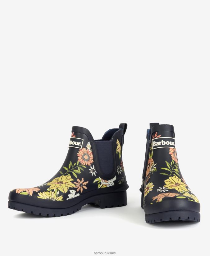 Wilton Wellingtons Barbour Women R08LB62166 Footwear Navy Floral